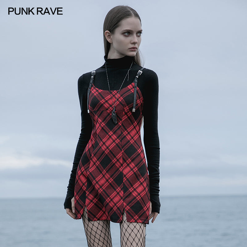 OPQ-848 Punk straps small A shape dress