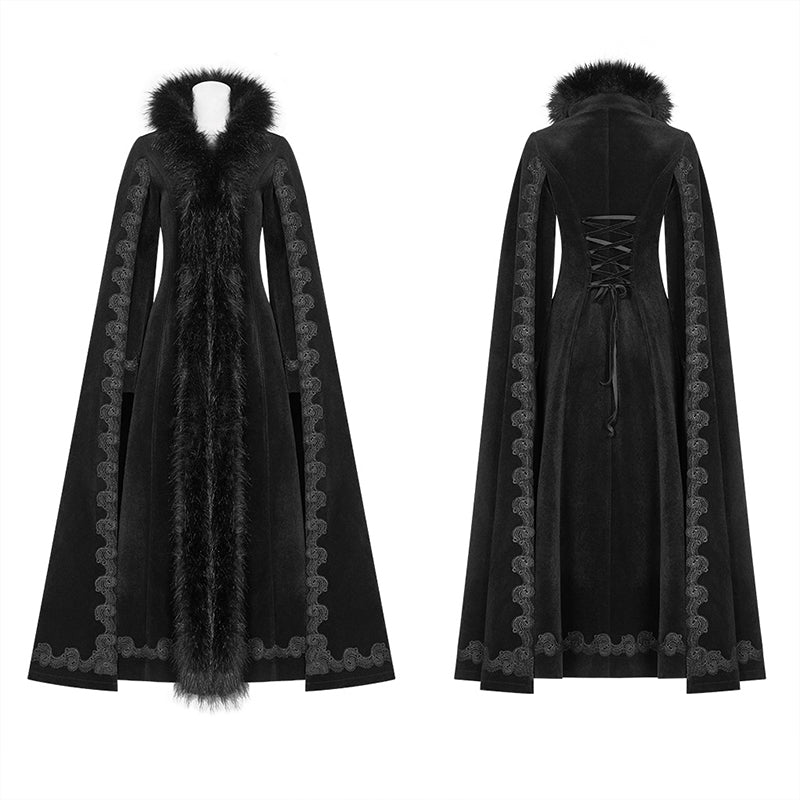 WY-1035 Gothic Vintage Gorgeous Long Coat V-neck Cloak For Women