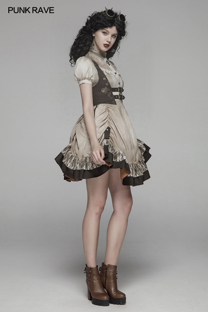 WQ-424 Steam Punk Lolita Dress With Lace-up Back?-??Punk Rave Clothing