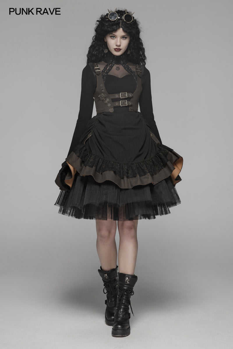 WQ-424 Steam Punk Lolita Dress With Lace-up Back?-??Punk Rave Clothing