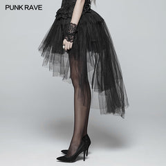 WLQ-090 Gothic Basic Bustle High-low Tulle Skirt