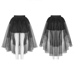 WLQ-090 Gothic Basic Bustle High-low Tulle Skirt