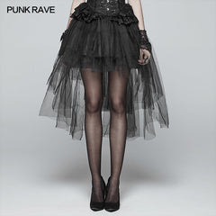 WLQ-090 Gothic Basic Bustle High-low Tulle Skirt