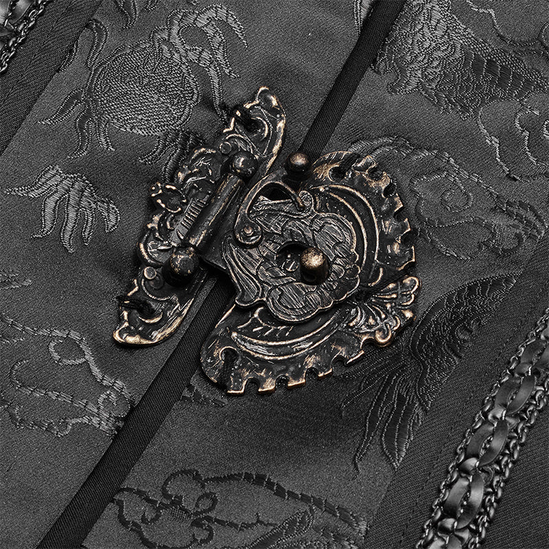 WY-1099 Men Vintage Long Waistcoat Dark Loose Vest -  Punk Rave Clothing