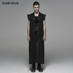 WY-1099 Men Vintage Long Waistcoat Dark Loose Vest -  Punk Rave Clothing