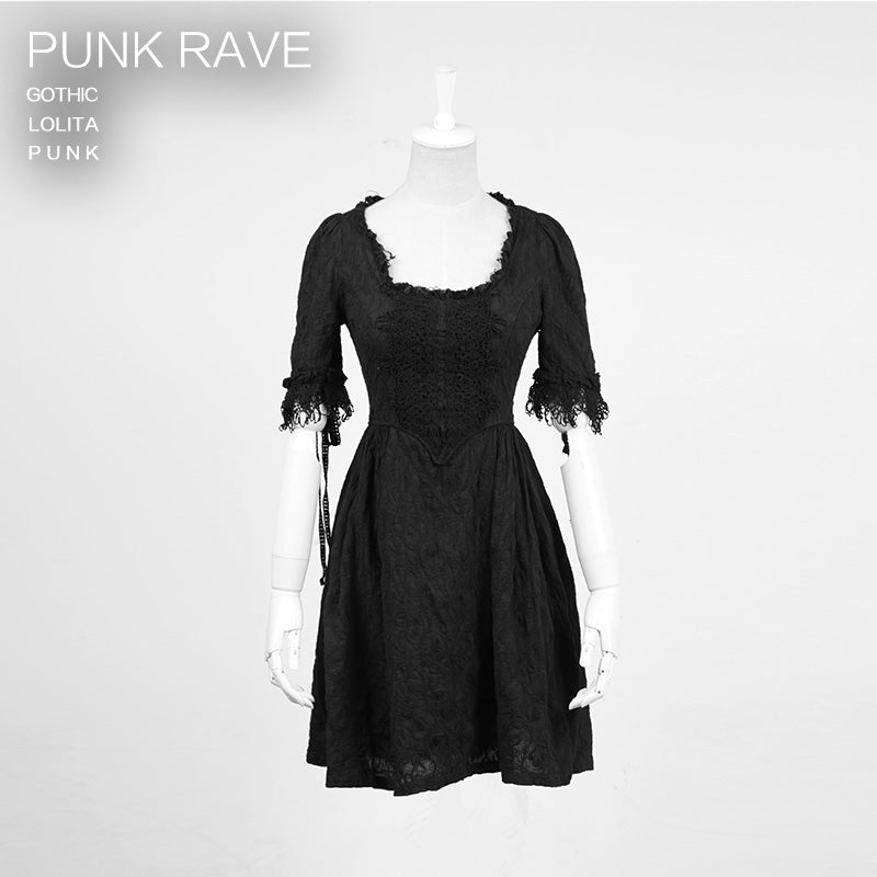 Q-233 Short Sleeves Old White Long Gothic Dresses?-??Punk Rave Clothing