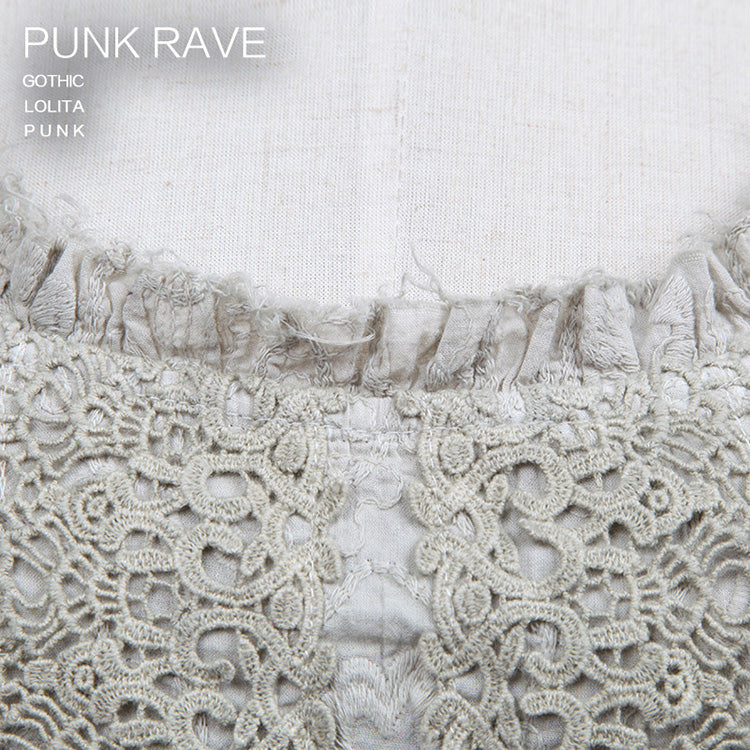 Q-233 Short Sleeves Old White Long Gothic Dresses?-??Punk Rave Clothing