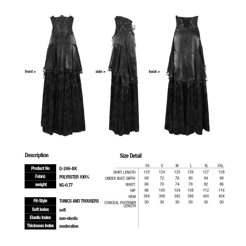 Q-246 Spring New Fashion High Waist black Evening Gothic Skirt?-??Punk Rave Clothing