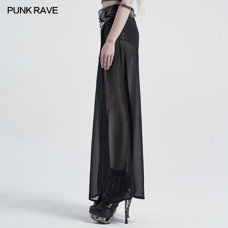 WQ-494 Punk fake two-pieces half skirt