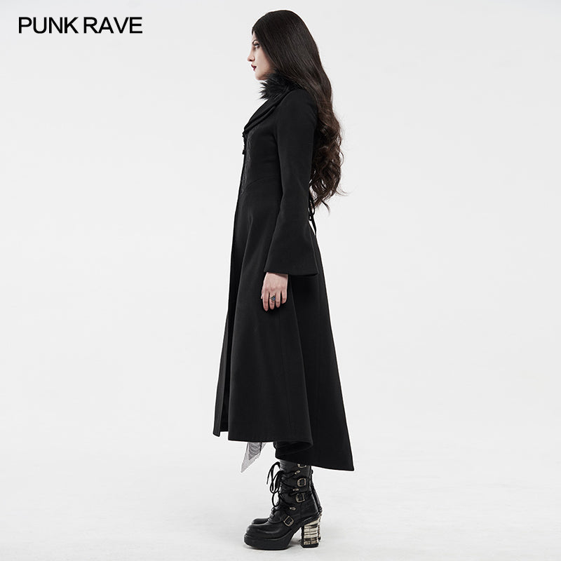 WY-1214LCF gothic embroideredlong coat -  Punk Rave Clothing