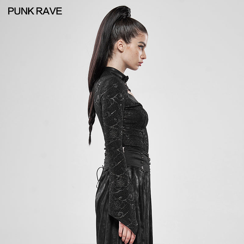 WT-595DQF Steampunk Wild Assassin Trumpet Sleeve T-Shirt -  Punk Rave Clothing