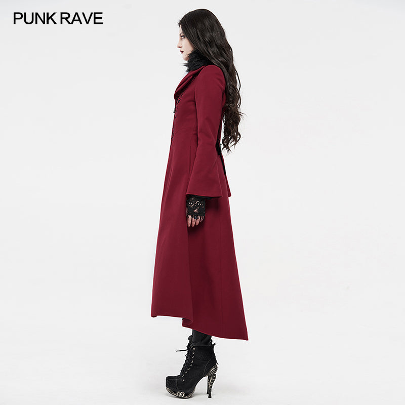 WY-1214LCF gothic embroideredlong coat -  Punk Rave Clothing