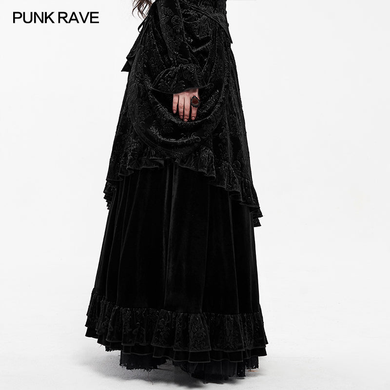 WQ-486BQF Victoria Gorgeous Court Long Skirt?-??Punk Rave Clothing