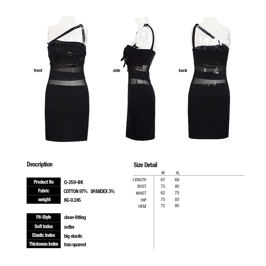 Q-259 Backless Sexy Dress Cotton Bracelet Skinny Strapless Gothic Dresses?-??Punk Rave Clothing
