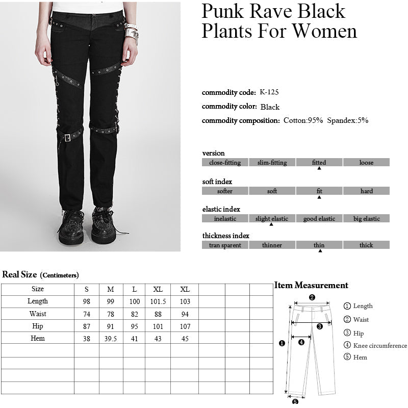 K-125 Gothic Unisex High Waist Rock Punk Pants