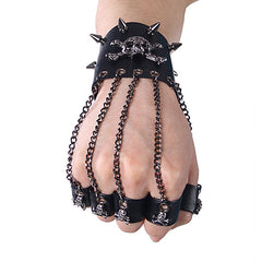 S-114 Fashion black Metal Removable Finger Gloves With Ring Accessories