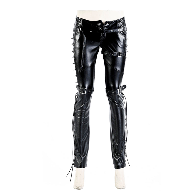 K-131 New Style Lether Riveted Long Punk Pants