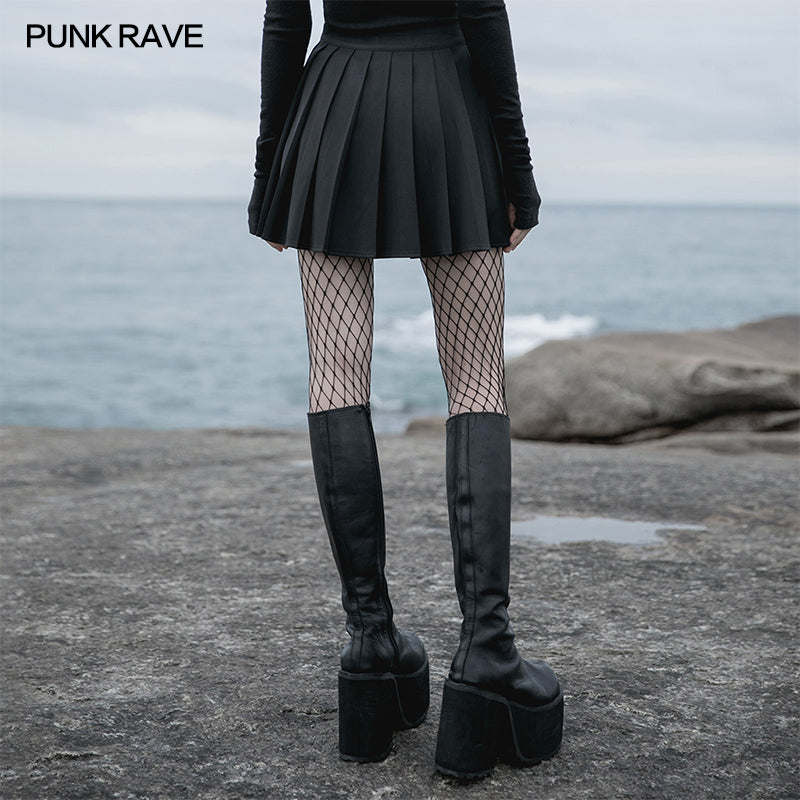 OPQ-844BQF Wednesday eries playful PUNK pleated half skirt