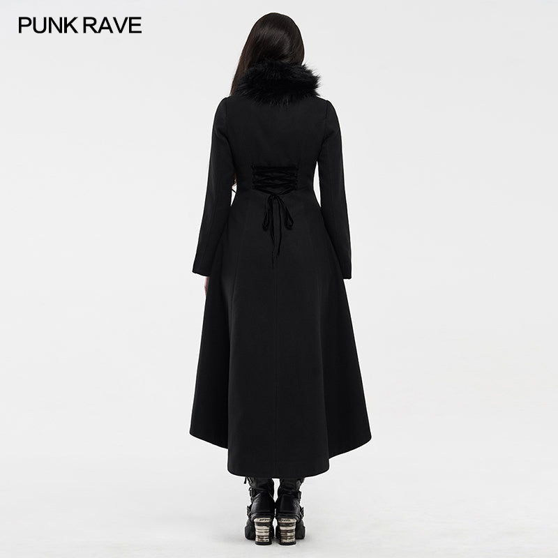 WY-1214LCF gothic embroideredlong coat -  Punk Rave Clothing
