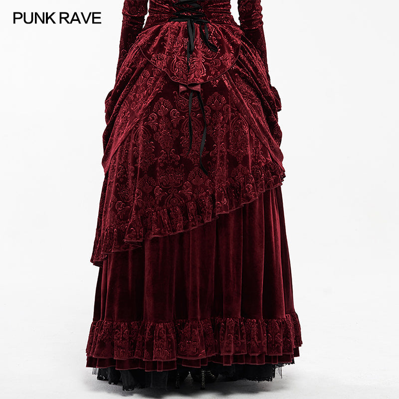 WQ-486BQF Victoria Gorgeous Court Long Skirt?-??Punk Rave Clothing