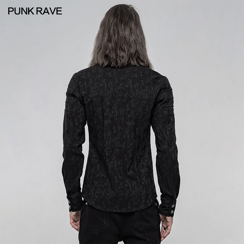 WY-1225CCM Elastic Jacquard Punk Long Sleeve Shirt