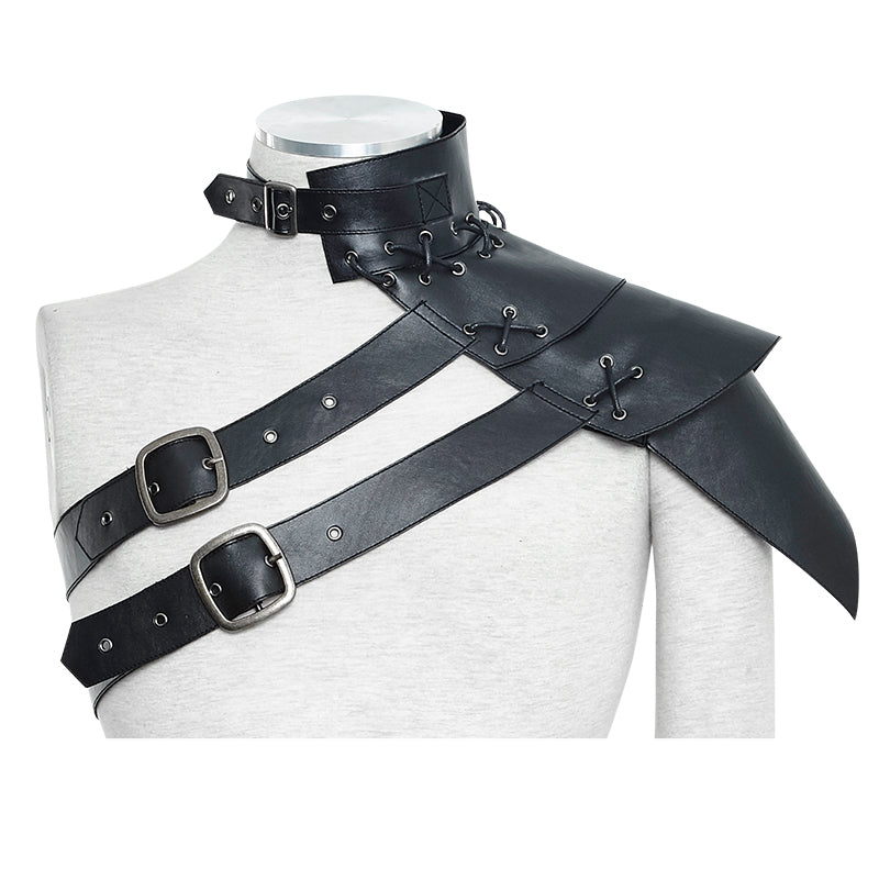 S-172 One-shoulder Standard Collar Punk Leather Wraps Korean History Fashion Accessories