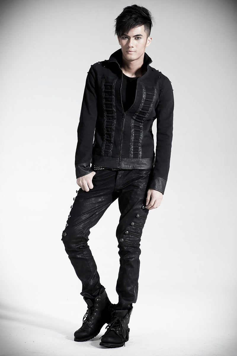 Top Sale Rivet Side Decorated K-136 Push Up Jean Punk Pants for men?-??Punk Rave Clothing