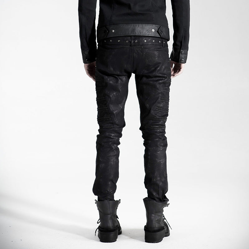 Top Sale Rivet Side Decorated K-136 Push Up Jean Punk Pants for men?-??Punk Rave Clothing