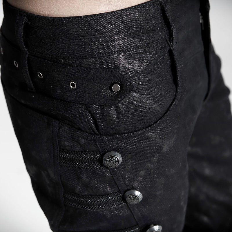 Top Sale Rivet Side Decorated K-136 Push Up Jean Punk Pants for men?-??Punk Rave Clothing