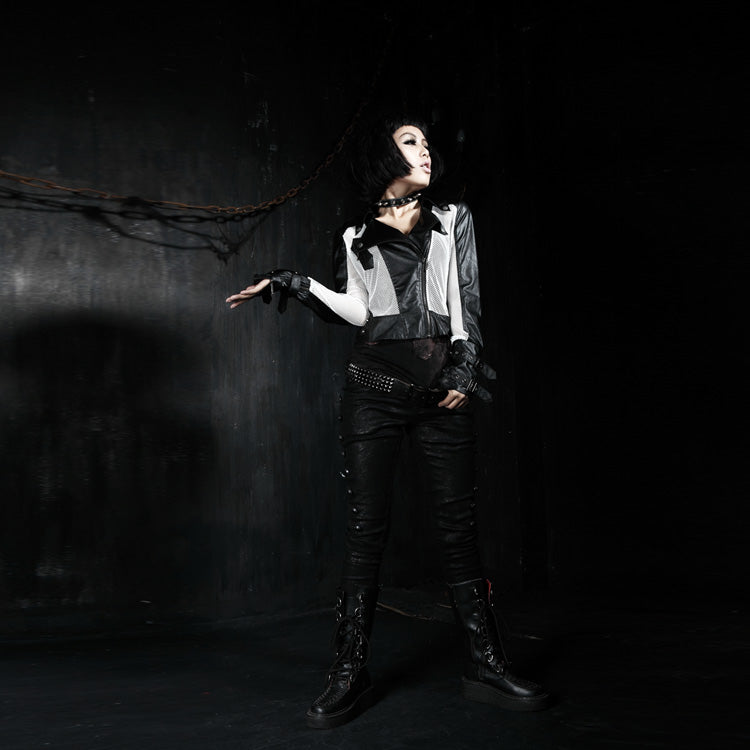Top Sale Rivet Side Decorated K-136 Push Up Jean Punk Pants for men?-??Punk Rave Clothing