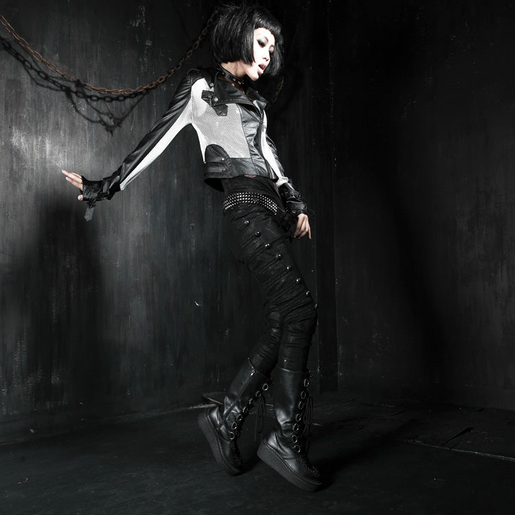 Top Sale Rivet Side Decorated K-136 Push Up Jean Punk Pants for men?-??Punk Rave Clothing