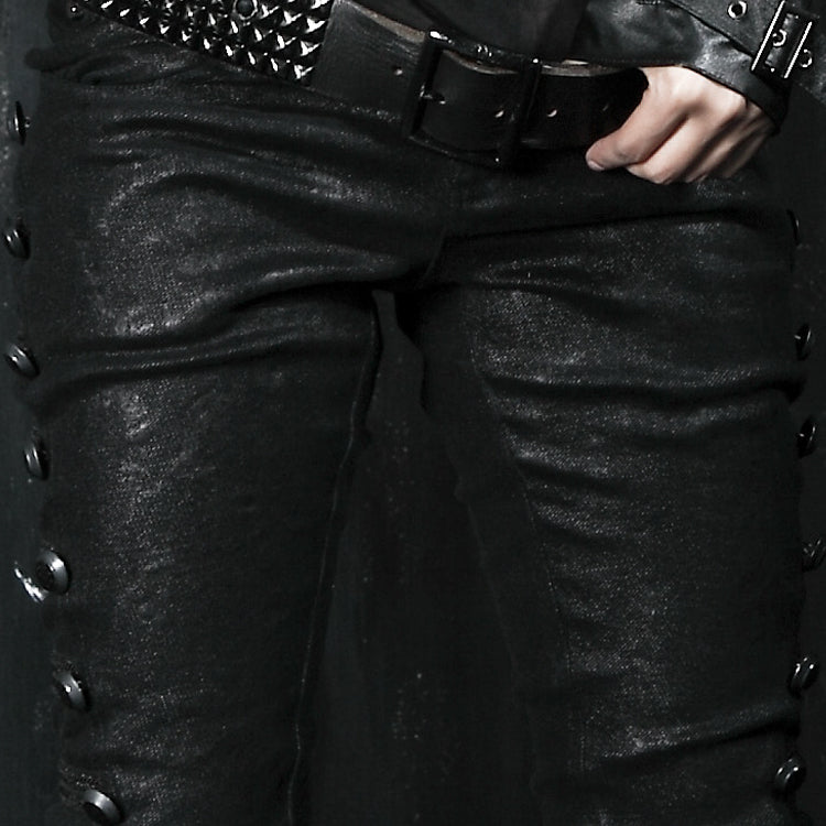 Top Sale Rivet Side Decorated K-136 Push Up Jean Punk Pants for men?-??Punk Rave Clothing