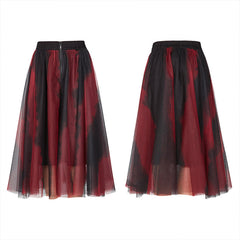 OPQ-863BQF Dark Red and black Gradient Half Skirt