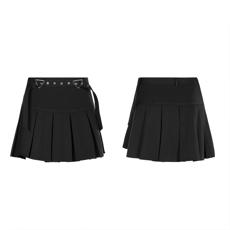 OPQ-684BQF Hardcore Girl series simplest short front and long back pleated skirt