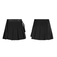 OPQ-684BQF Hardcore Girl series simplest short front and long back pleated skirt