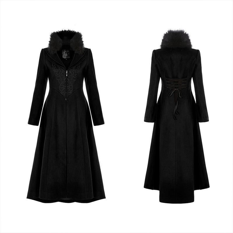 WY-1214LCF gothic embroideredlong coat -  Punk Rave Clothing