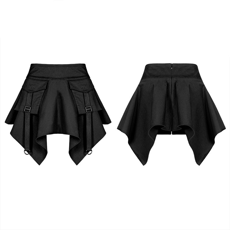 OPQ-603BQF Gothic stitching dark mini skirt