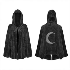 OPY-341DPF Dark Velvet Embroidered Cloak Jacket With Moon Design