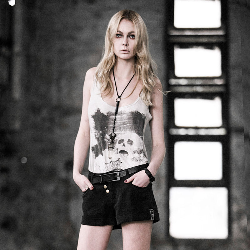 T-349 Digital Printing Sleeveless Punk Shirt?-??Punk Rave Clothing