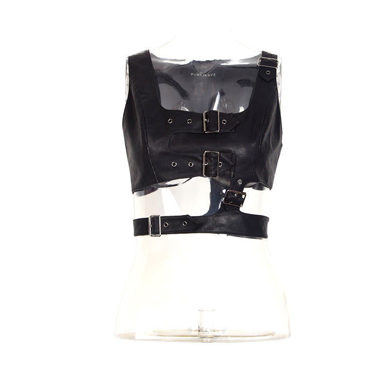 T-383 Detachable Sexy Short Punk Vest For Women?-??Punk Rave Clothing
