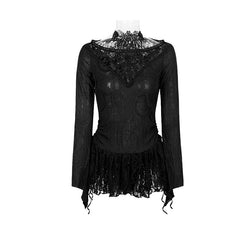 T-401 Hollow Out Strapless Deep Hemp Gothic T-shirts With V-neck?-??Punk Rave Clothing