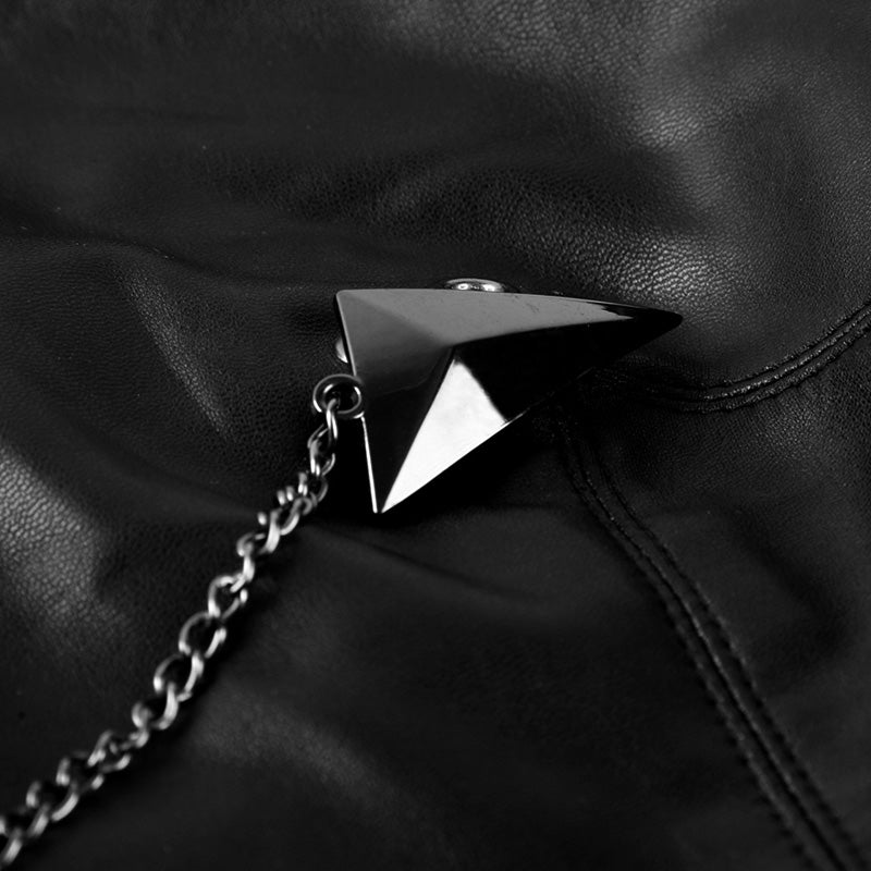 T-406 Top Elastic Sexy Short Sleeve Leather Punk Shirts?-??Punk Rave Clothing