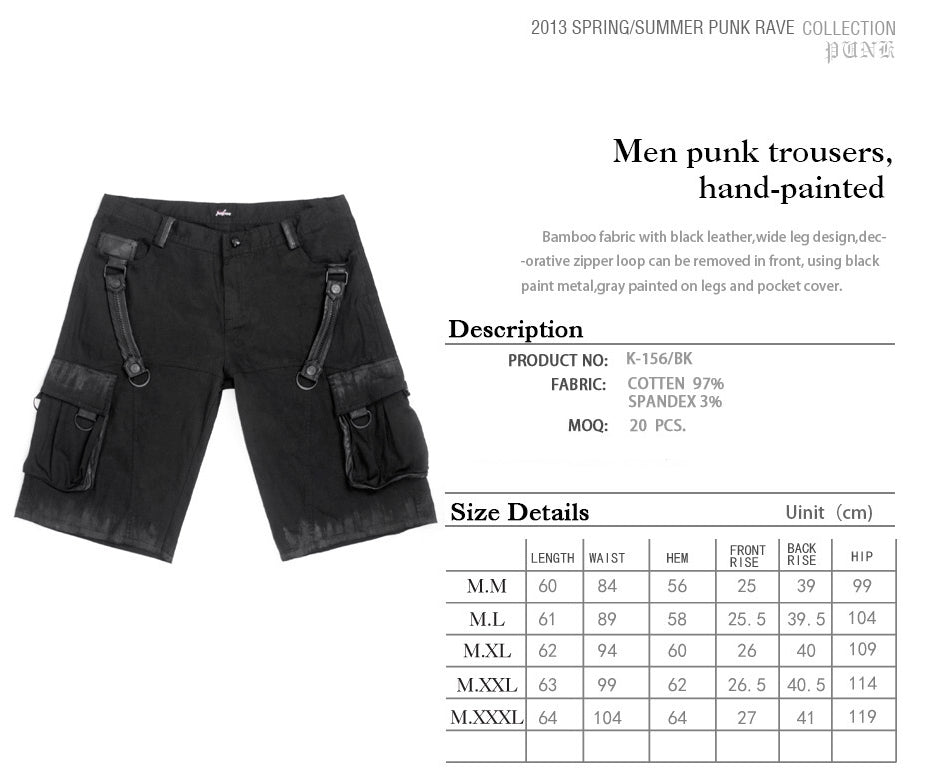 K-156 Cotton Jogger Pants For Men Casual Punk Pants