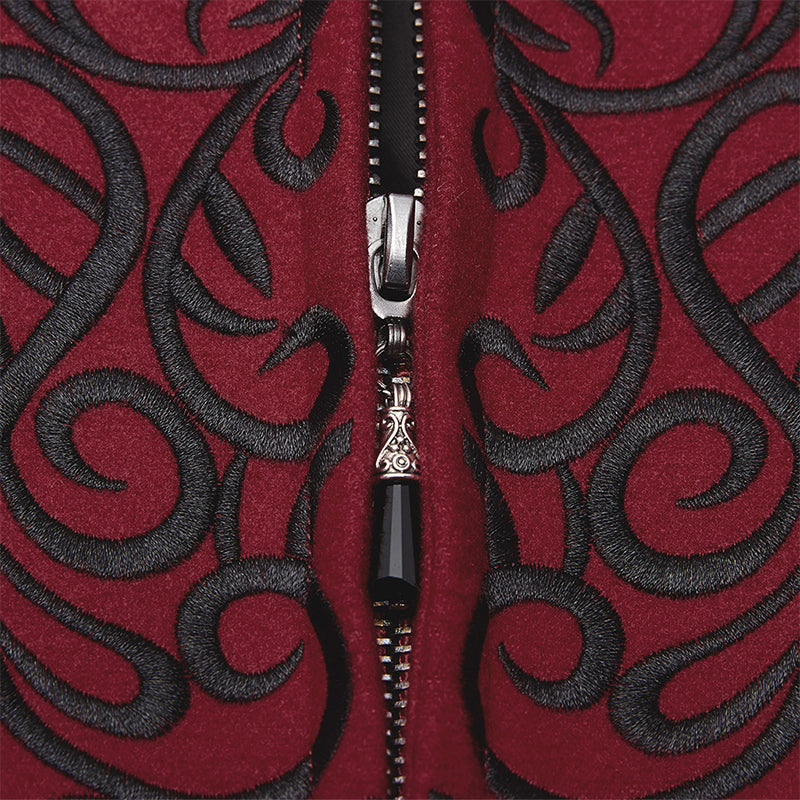 WY-1214LCF gothic embroideredlong coat -  Punk Rave Clothing