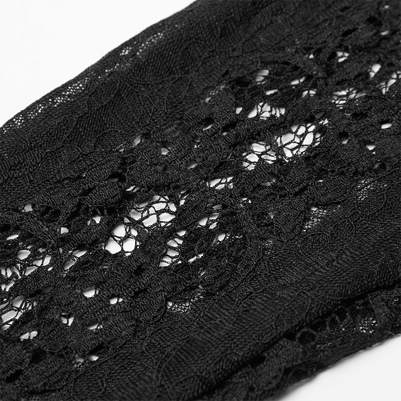 WS-413SSF Gothic daily striped lace gloves -  Punk Rave Clothing