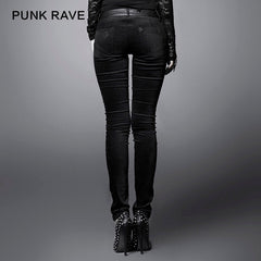 For Women K-166 Fashion black Ladies Punk Pants