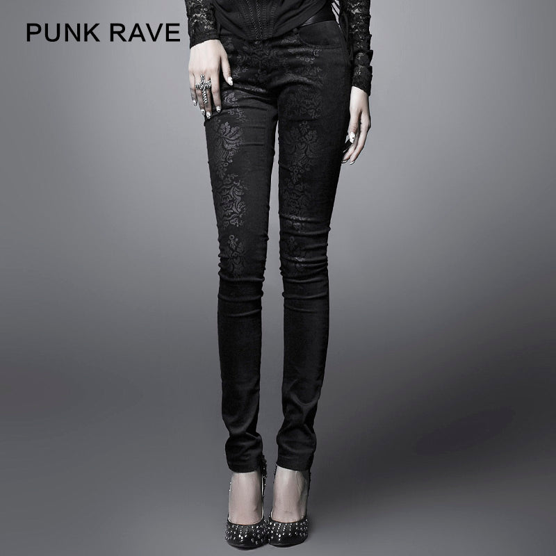 For Women K-166 Fashion black Ladies Punk Pants