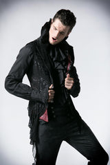 Y-362 Stylish Long Sleeve Gothic Jacket With Lotus Leaf Standing Collar?-??Punk Rave Clothing