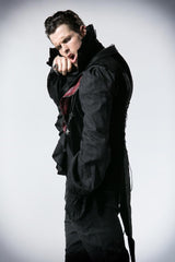 Y-362 Stylish Long Sleeve Gothic Jacket With Lotus Leaf Standing Collar?-??Punk Rave Clothing