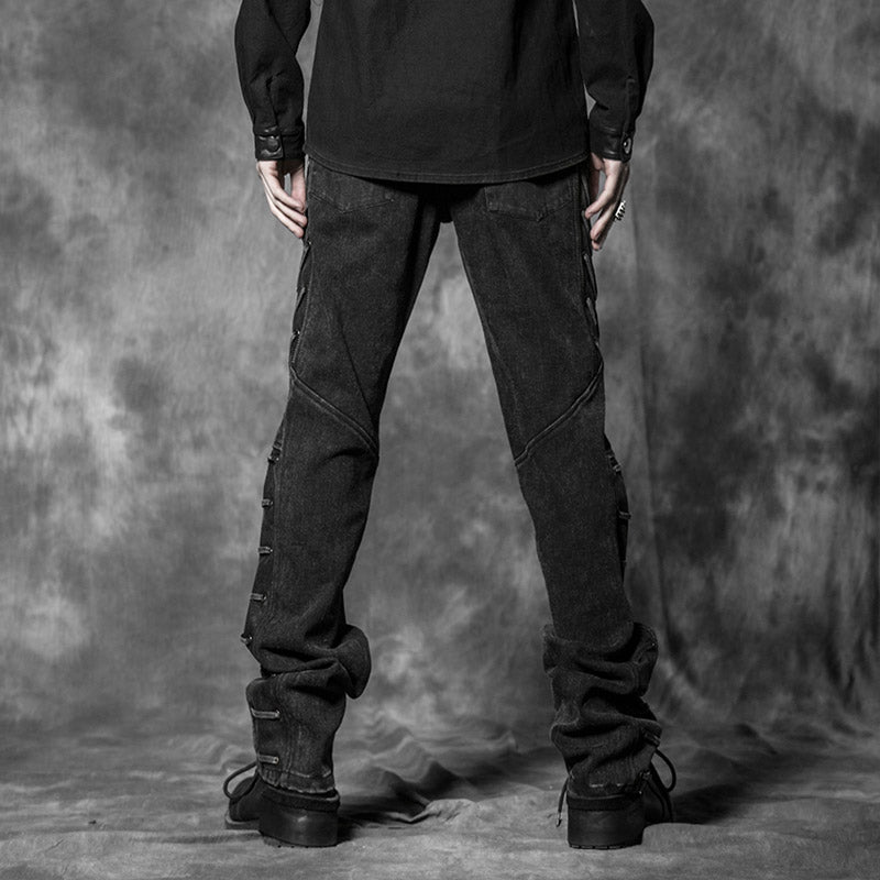 K-180 black Long Punk Pants For Men With Competitive Price